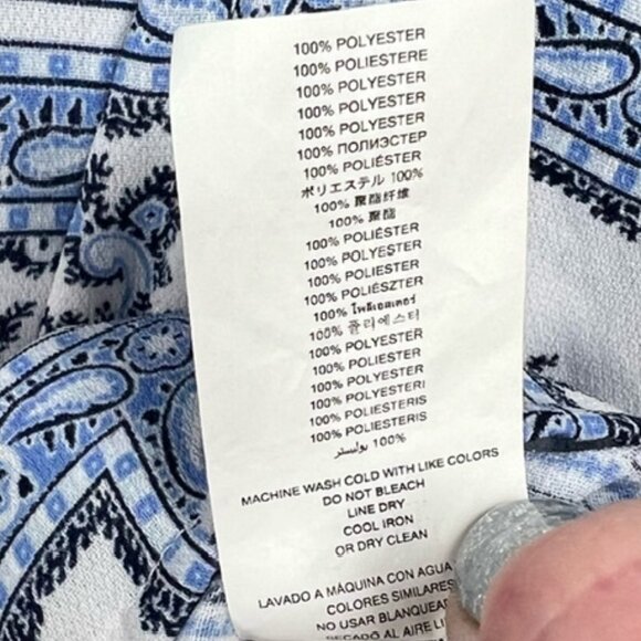 Michael Kors 3-Ring Flutter Top, Blue and White Florals, Size 3X - Picture 8 of 8